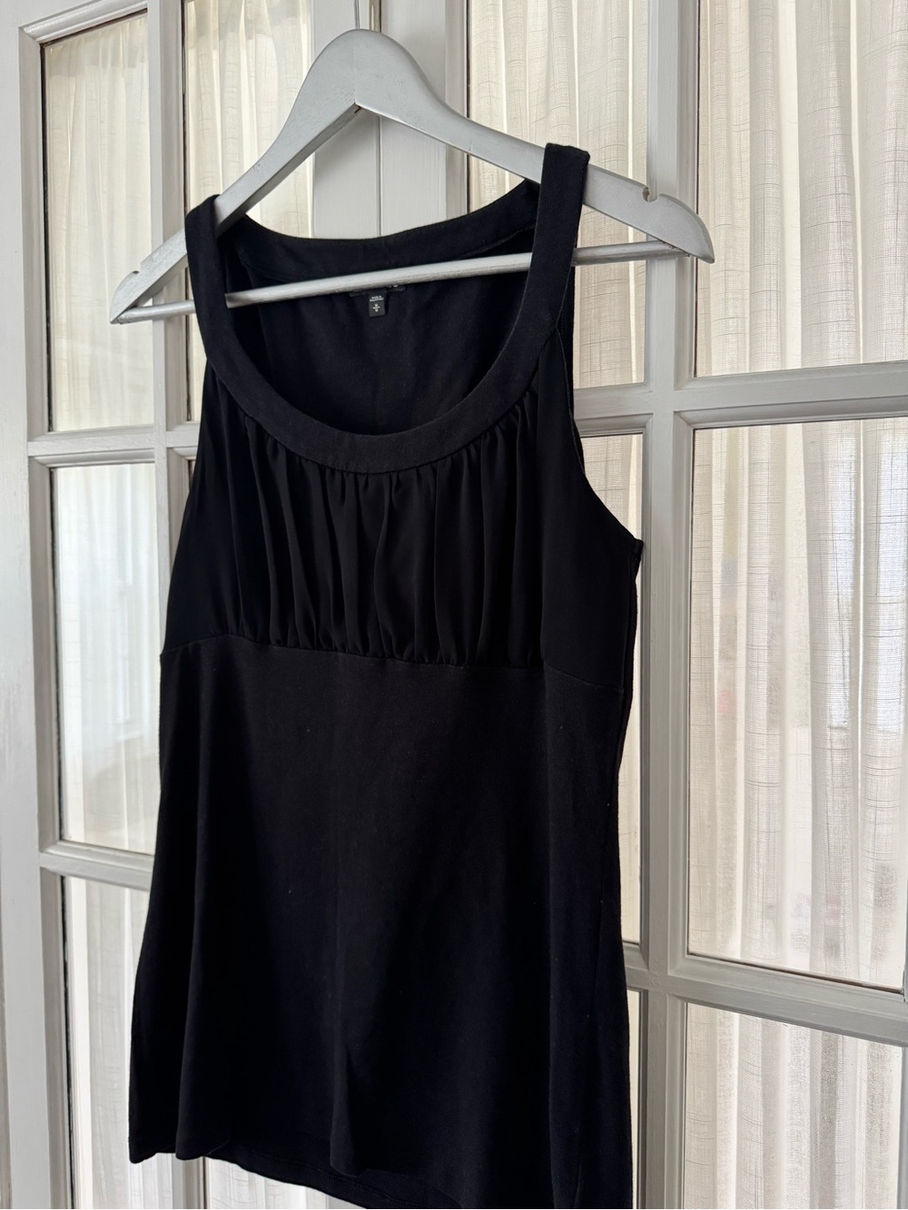 Express Black Sleeveless Gathered Front Tank Top